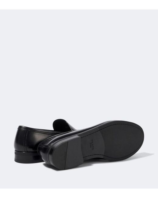 Prada Black Leather Loafers for men