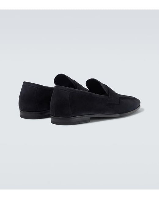Tom Ford Blue Sean Suede Penny Loafers for men