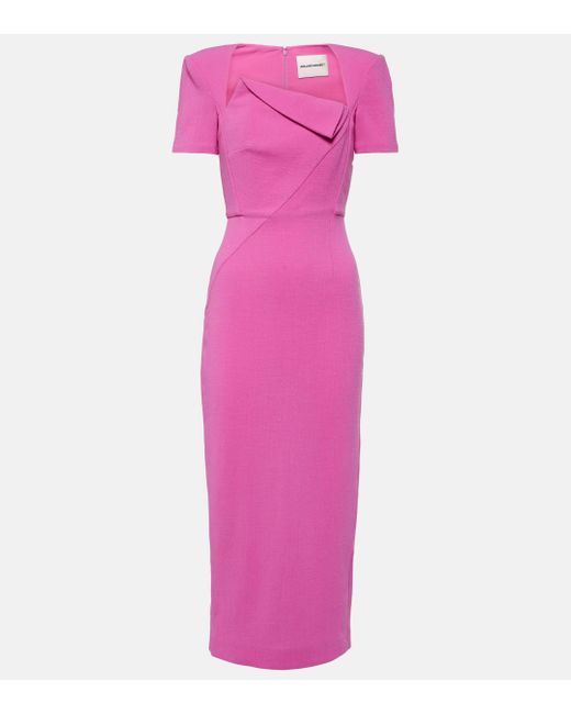 Roland Mouret Pink Wool Midi Dress