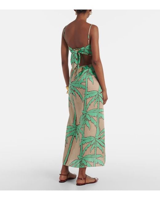 Robe Longue Beach Harmony En Lin Johanna Ortiz en coloris Green
