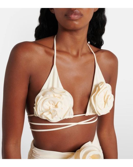 Beachwear Swim top bra 05 in Poliammide Beige di Magda Butrym in White