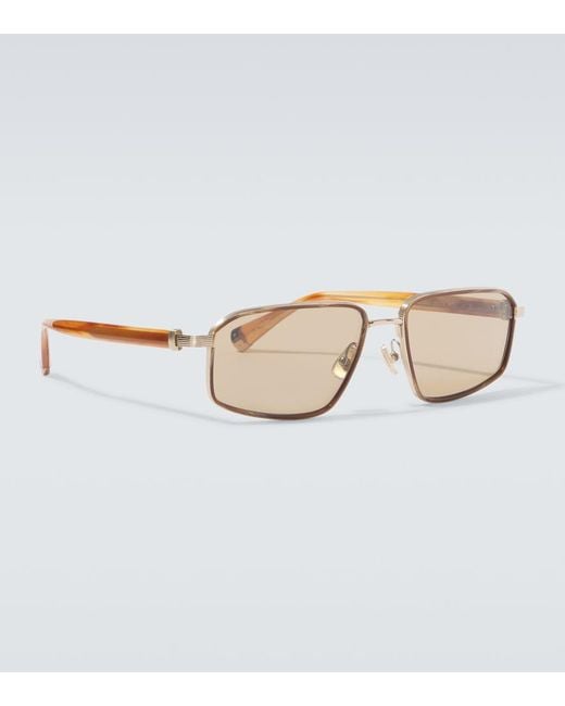 Brunello Cucinelli Brown Jarama Rectangular Sunglasses for men