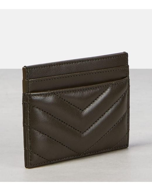 Saint Laurent Black Kartenetui Cassandre Aus Matelasse-Leder