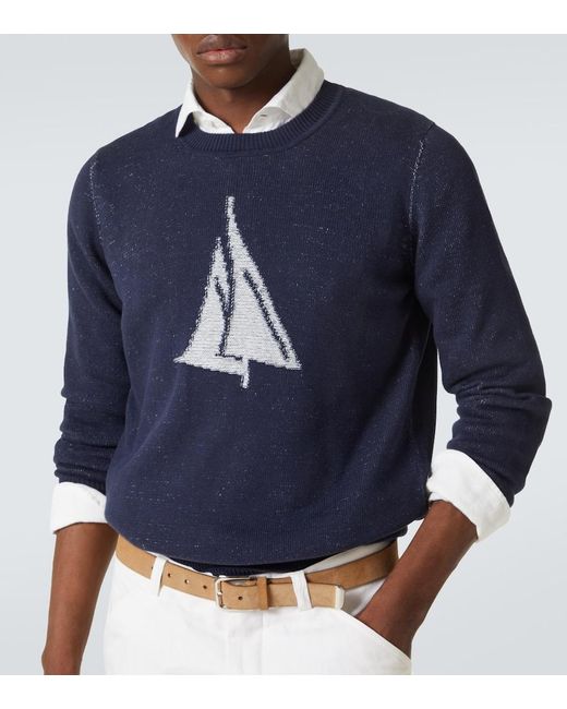 Pullover di Brunello Cucinelli in Blue da Uomo