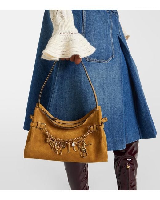 Chloé Brown Tote Bag Charms Aus Veloursleder