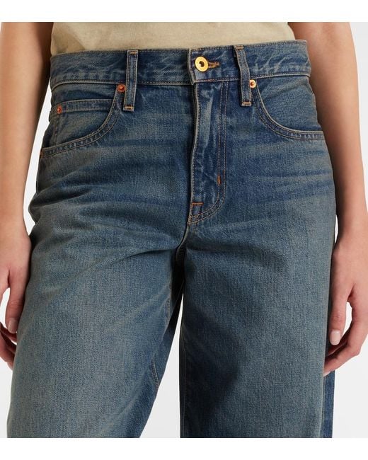 SLVRLAKE Denim Blue Tess Faded Wide-Leg Jeans