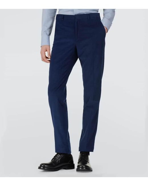 Brioni Blue Cotton And Cashmere Corduroy Suit for men