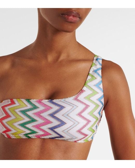Missoni White Zigzag Lame Bikini
