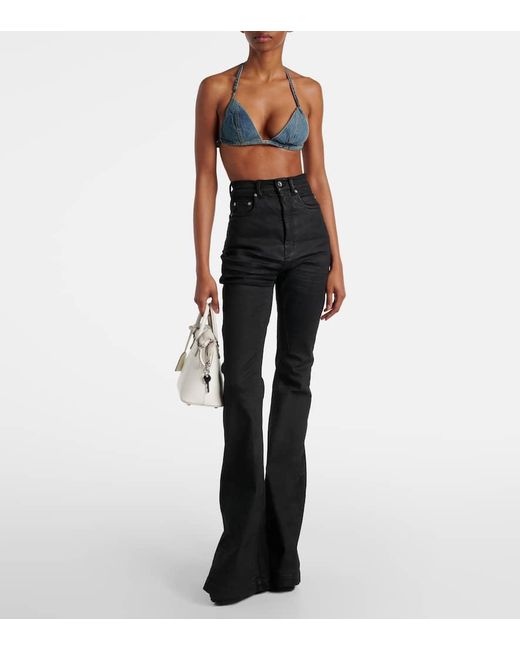 Rick Owens Blue Bralette Aus Denim