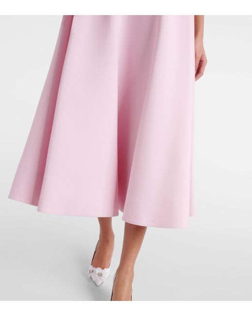 Robe midi en Crepe Couture Valentino en coloris Pink