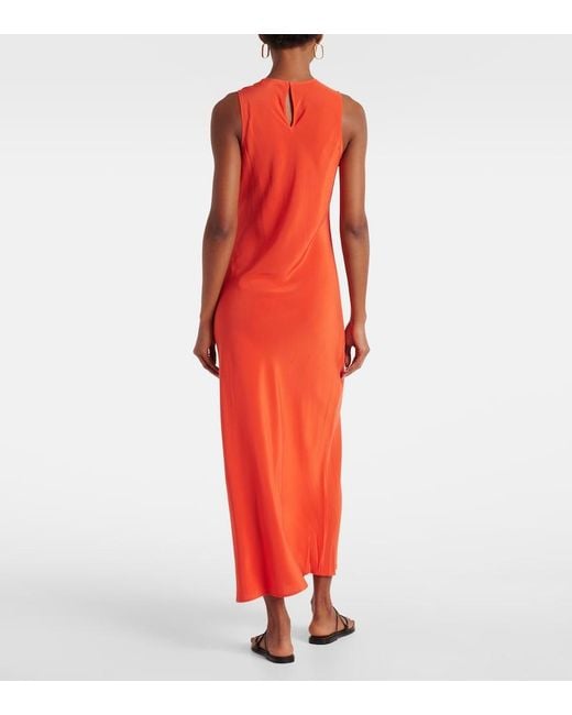 Asceno Orange Valencia Silk Maxi Dress