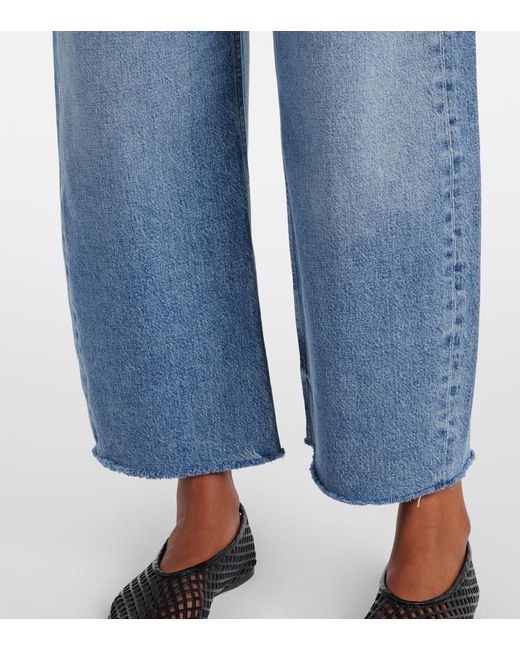 Citizens of Humanity Blue Ayla Cropped Wide-Leg Jeans