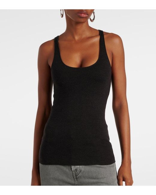 Totême Black Wool-Blend Tank Top