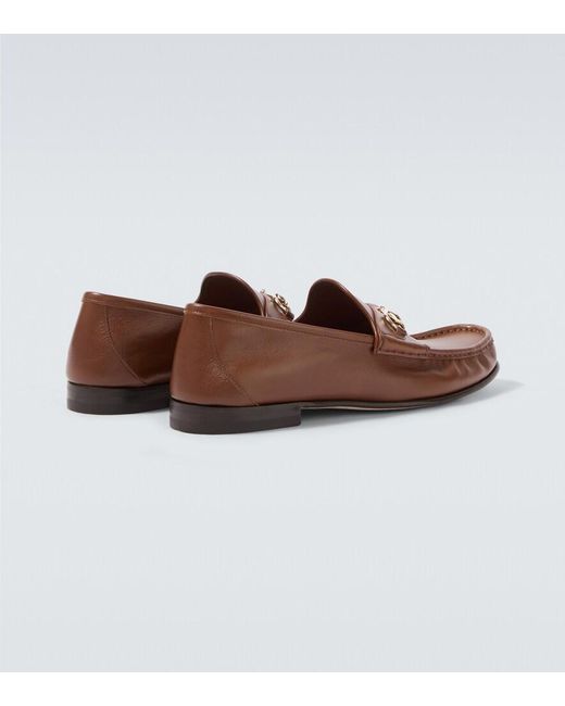 Gucci Brown Lugano Horsebit Leather Loafers for men