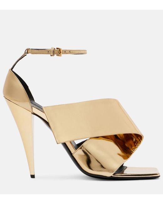 Givenchy Metallic Sliced Square 90 Patent Leather Sandals