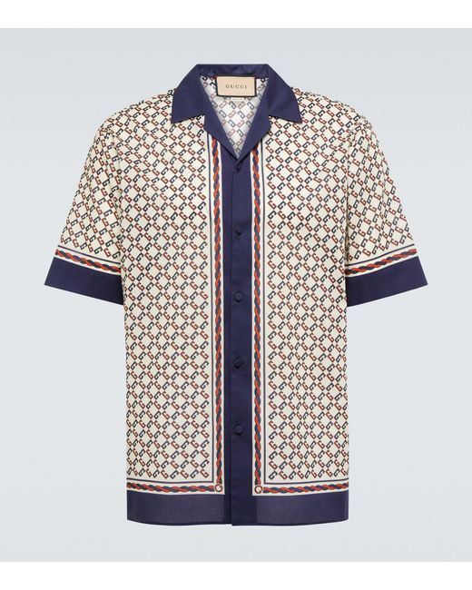 Gucci Multicolor Geometric G Cotton Shirt for men