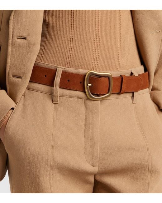Gabriela Hearst Brown Simone Medium Suede Belt