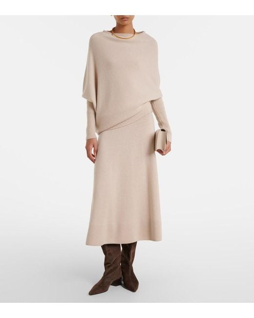 Agnona Natural Cashmere Midi Skirt