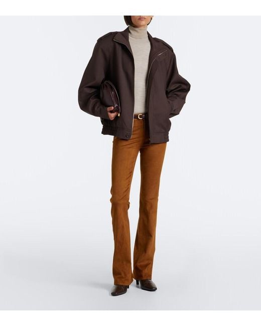 FRAME Brown Rodeo Suede Flared Pants