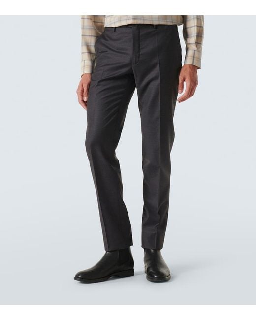 Slowear Gray Virgin Wool Tapered Pants for men