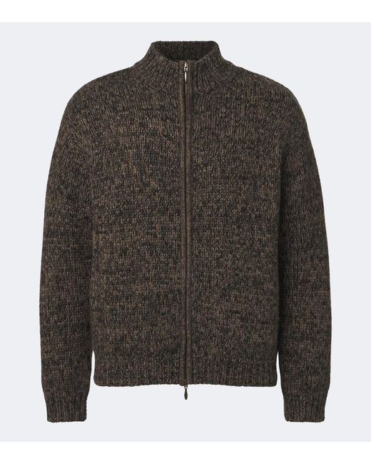 LeKasha Gray Lamdu Cashmere Zip-Up Cardigan for men