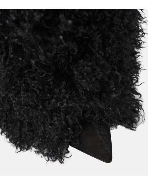 Paris Texas Black Shearling Fur Boots