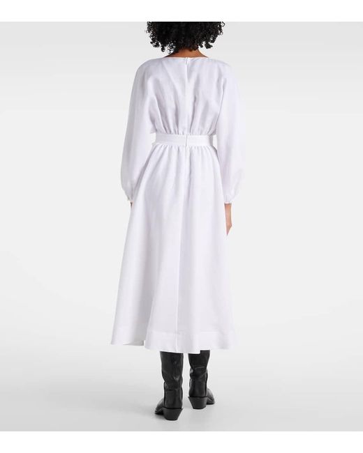 Gabriela Hearst White Maxikleid Ahmose Aus Leinen