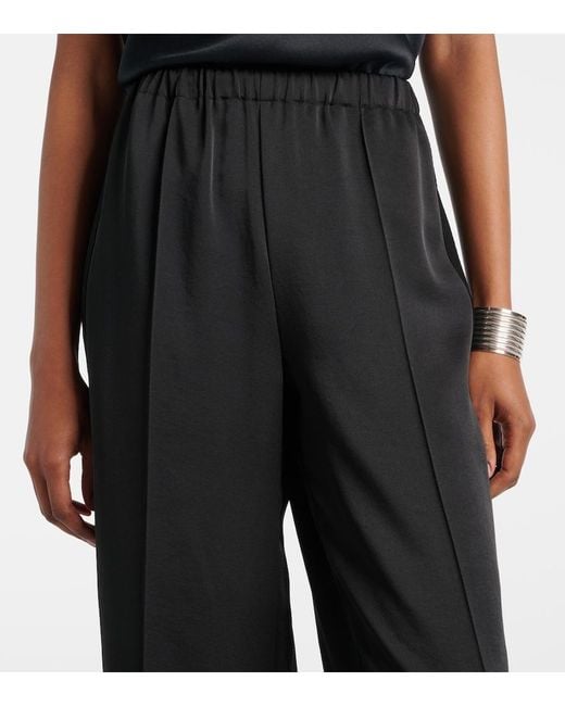 Vince Black Mid-Rise Wide-Leg Pants