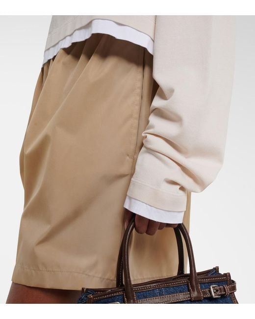 Prada White Cotton Pique And Jersey Polo Shirt