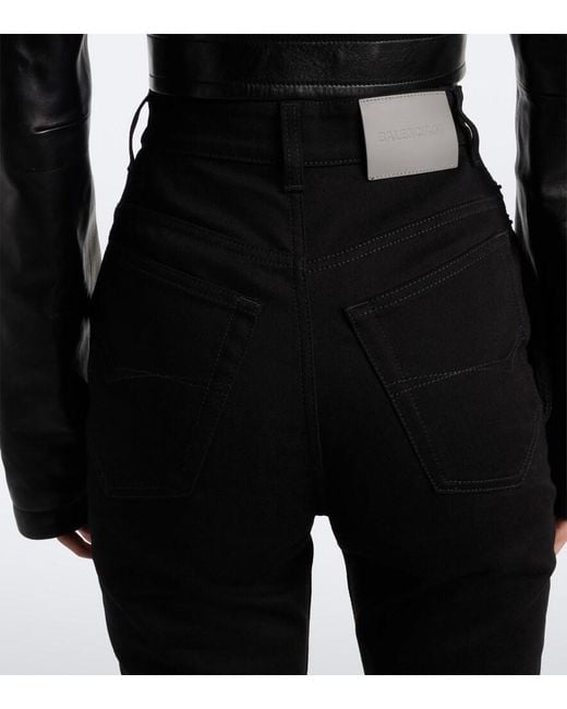 Balenciaga Black High-Rise Straight Jeans