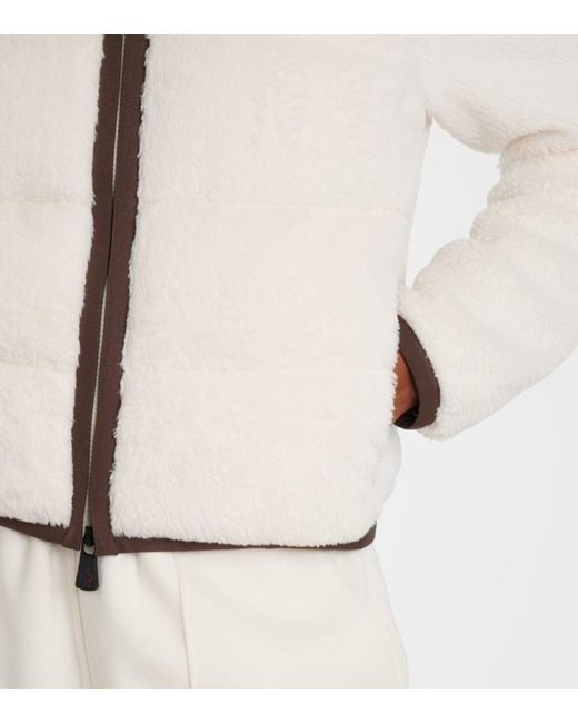 Moncler Natural Hooded Fleece Down Jacket