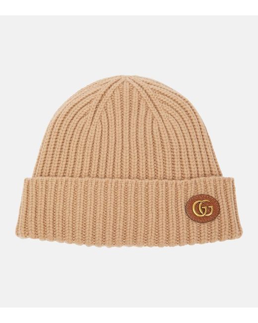 Gucci Natural Wool Cashmere Hat With Double G