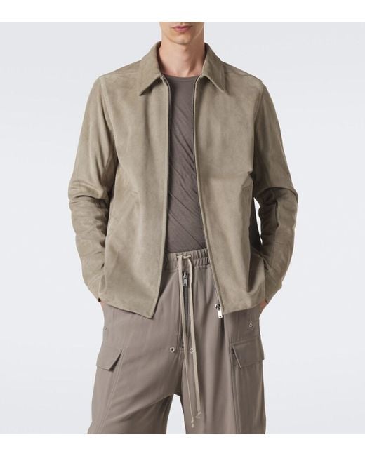 Rick Owens Natural Brad Suede Jacket for men