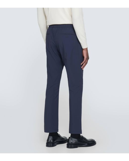 Herno Blue Pleated Straight Pants for men