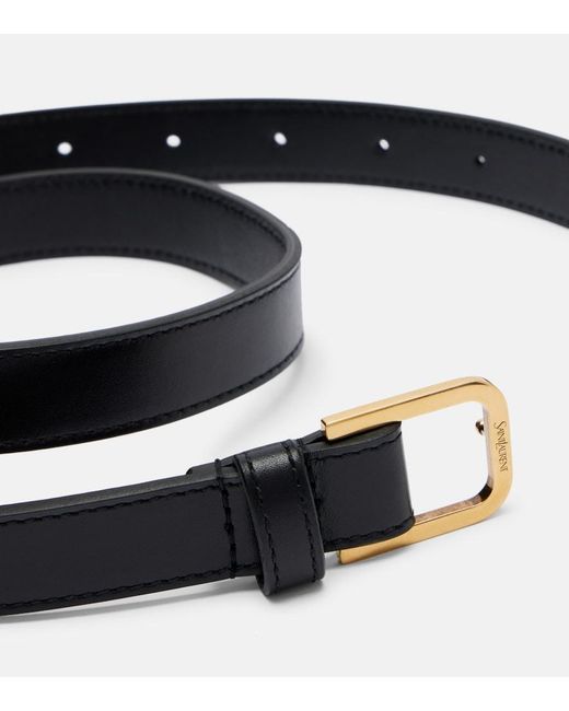 Saint Laurent Black Leather Belt