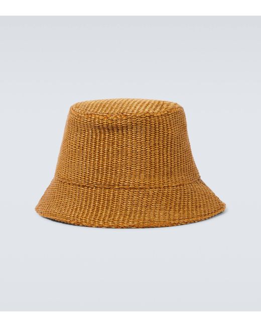 Marni Brown Raffia-effect Bucket Hat for men