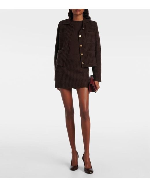 Jardin Des Orangers Black Waffle-Knit Wool And Cashmere Cardigan