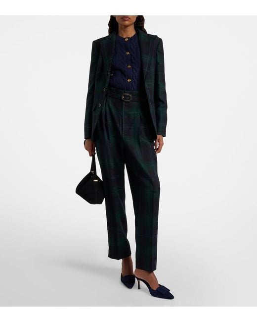 Polo Ralph Lauren Blue Cable-Knit Wool And Cashmere Cardigan