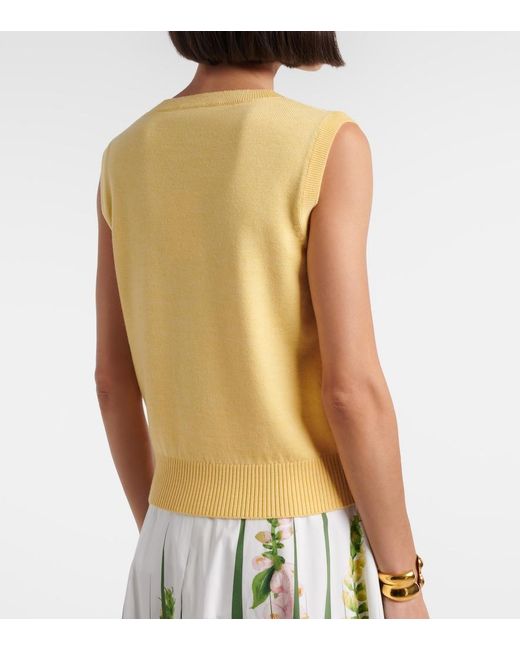 Oscar de la Renta Yellow Virgin Wool Sweater Vest