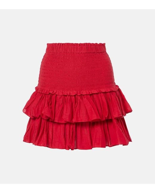 Isabel Marant Naomi Cotton-Blend Tiered Miniskirt