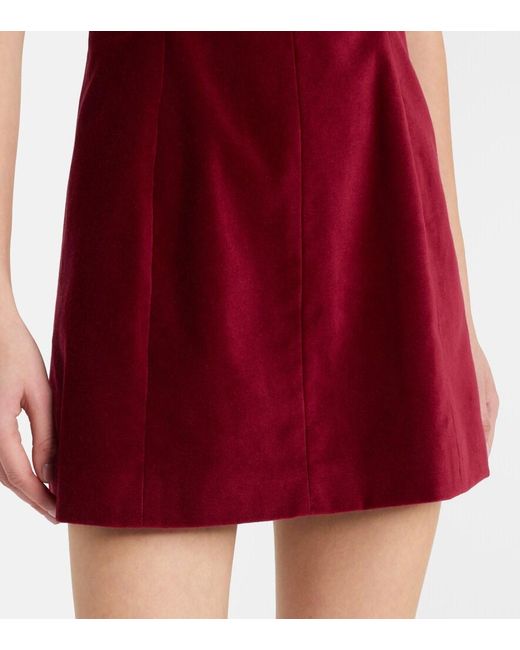 Markarian Red Brooke Cotton Velvet Minidress