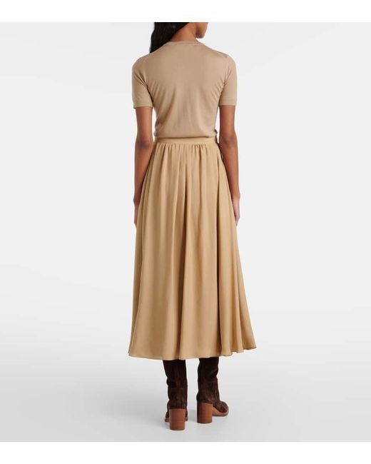 Ralph Lauren Natural Midirock Kynlee Aus Seiden-Georgette