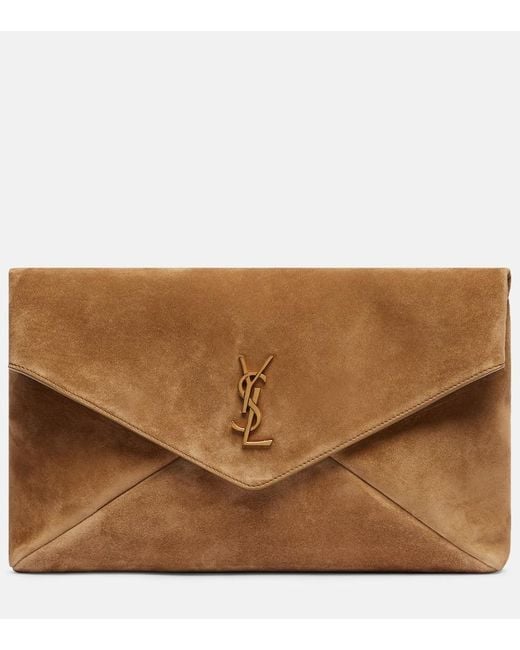 Clutch Cassandre Large De Ante Saint Laurent de color Brown