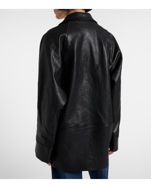 Veste Oversize En Cuir FRAME en coloris Black