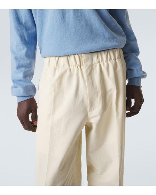 Jil Sander Natural Cotton Tapered Pants for men