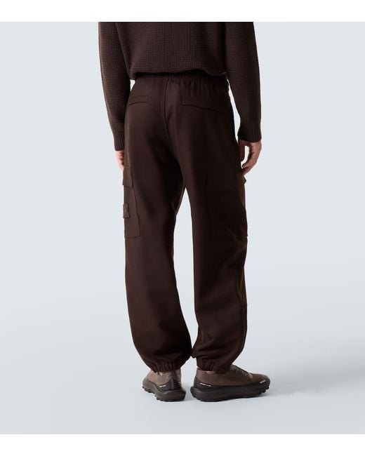 Stone Island Brown Ghost Wool-Blend Flannel Sweatpants for men