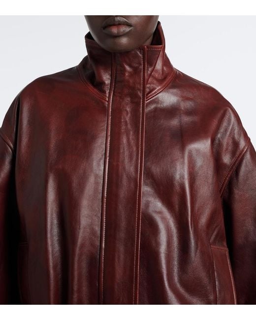 Chaqueta De Piel Paula Arma de color Red