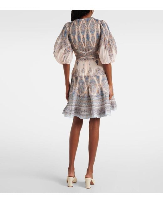 Mini-robe imprimée Zimmermann en coloris White