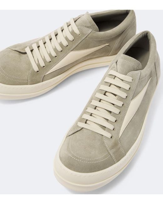 Rick Owens White Vintage Suede Sneakers for men