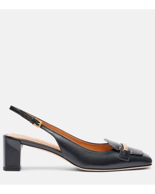 Tod's Blue 50 Leather Slingback Pumps